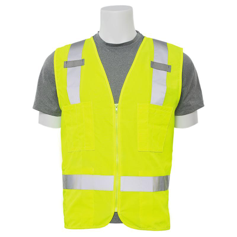 Rental store for safety vest mesh lime green large 6 pock in Central Valley